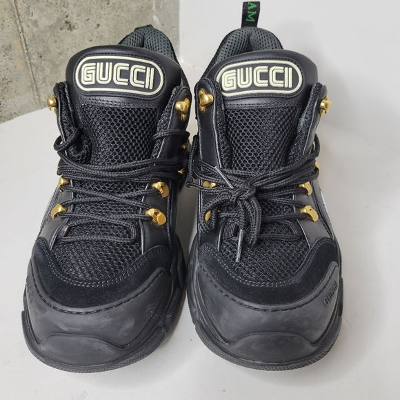 Men's EUC Black Gucci Flashtrek 543149 Italian Sneakers SZ 8 - Picture 3 of 9